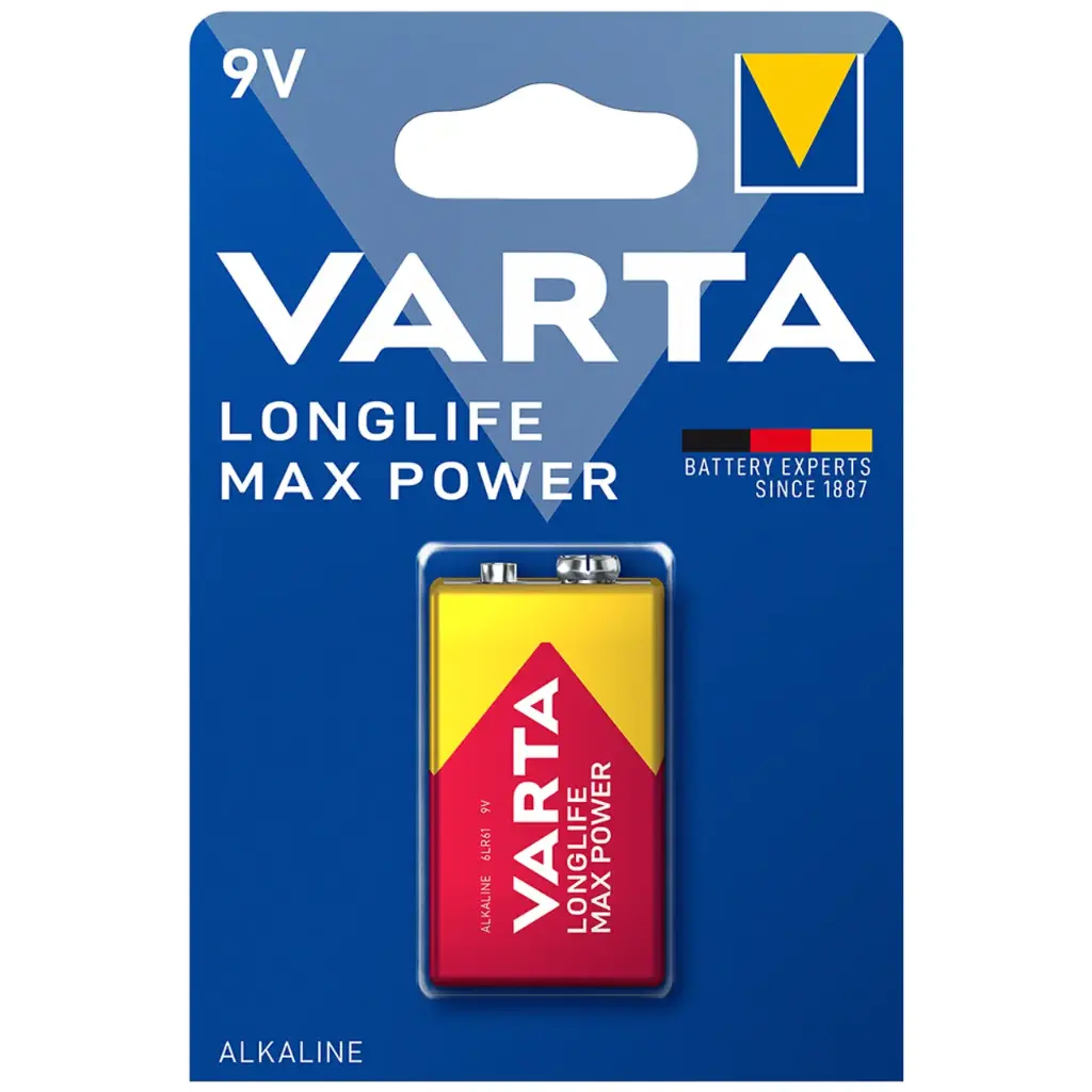بطارية 9V LONGLIFE MAX POWER شركة VARTA