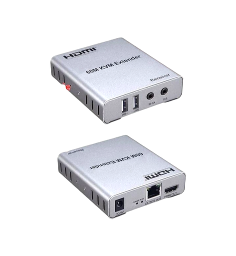 اكستيندر HDMI تحويلة من واير انترنيت RJ45 الى HDMI مسافة 60 متر (صورة+ماوس - دقة 1080)