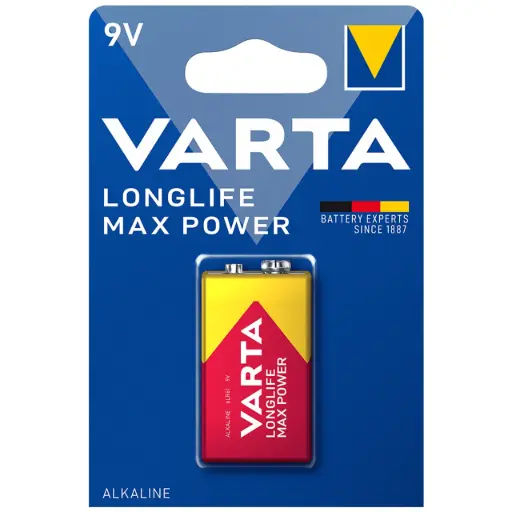 بطارية 9V LONGLIFE MAX POWER شركة VARTA