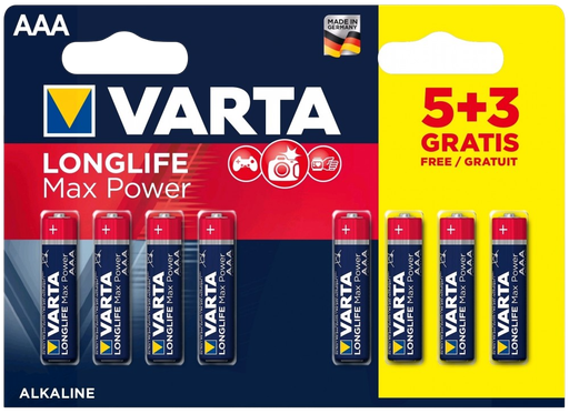 بطارية AAA LongLife Max Power ريموت ثماني شركة VARTA